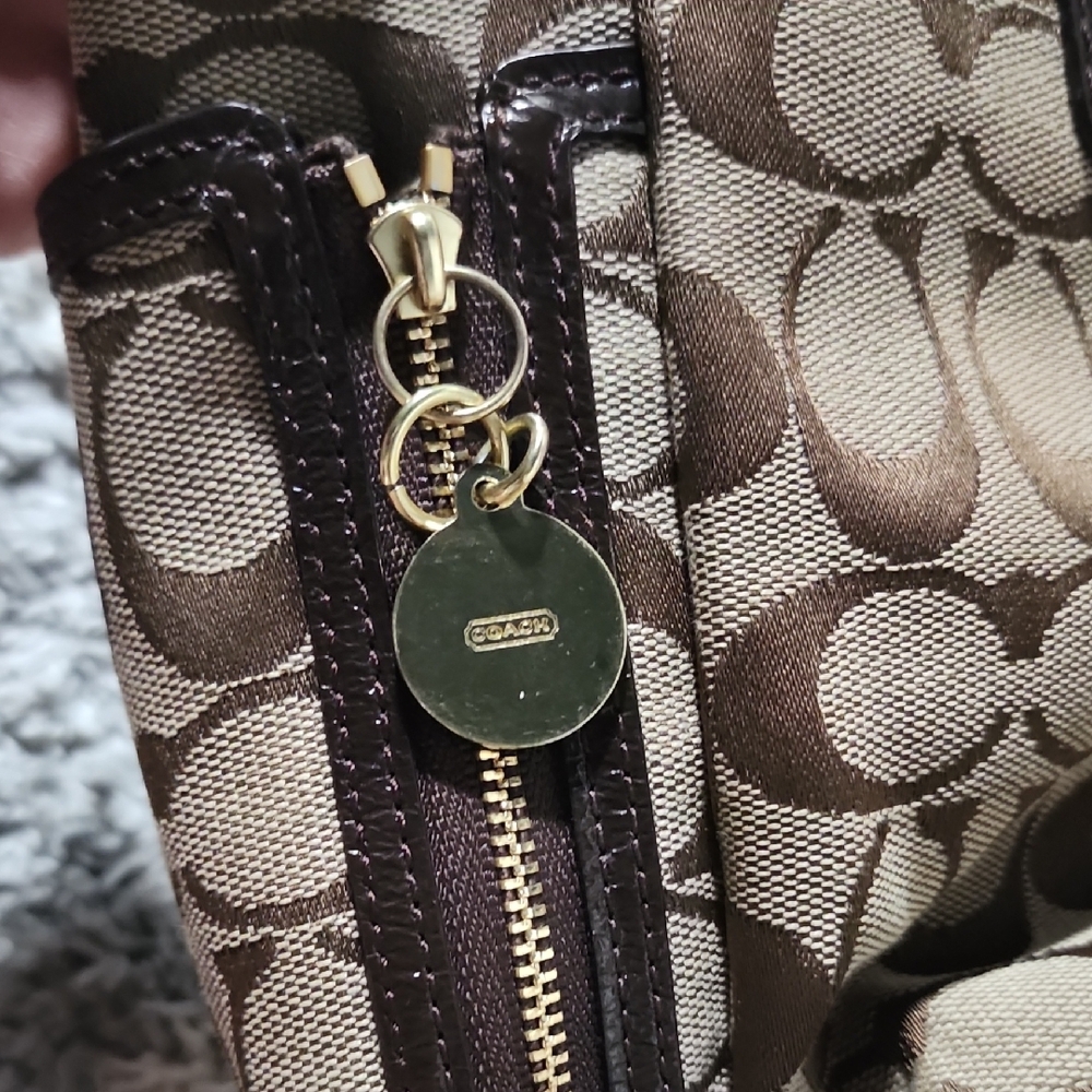 Coach Brown Shoulder Bag with Signature Monogram - Picture 4 of 14